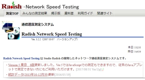 Radish Network Speed Testing